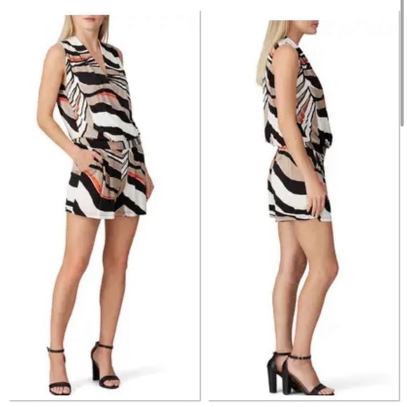 Trina Turk size Small Giselle Abstract Zebra Romper - Picture 2 of 7